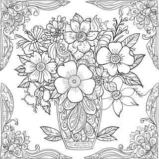 Intricate Flower Bouquet Coloring Page 39718-32960