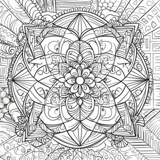 Intricate Sacred Geometry Patterns Coloring Page 39748-32980