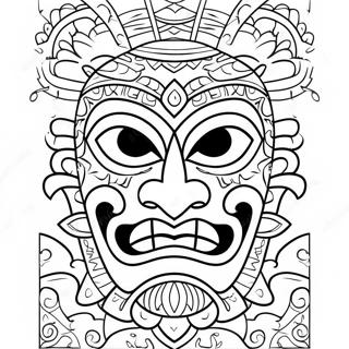 Tiki Mask Coloring Page 39768-32998