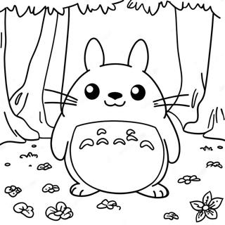 Cute Totoro In The Forest Coloring Page 3981-3221