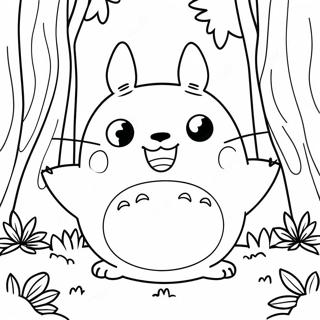 Cute Totoro In The Forest Coloring Page 3981-3223