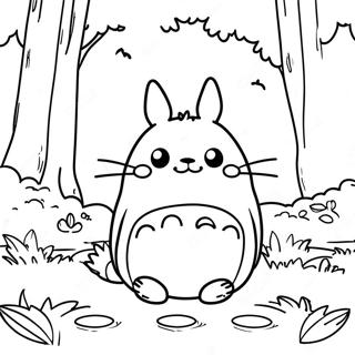 Cute Totoro In The Forest Coloring Page 3981-3224