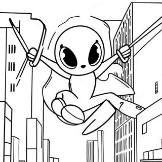 Spider Sonic Swinging Through The City Coloring Page 39858-33065