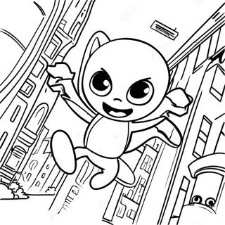 Spider Sonic Swinging Through The City Coloring Page 39858-33068