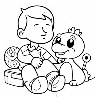 Funny Big Brother Playing With Toys Coloring Page 39868-33070