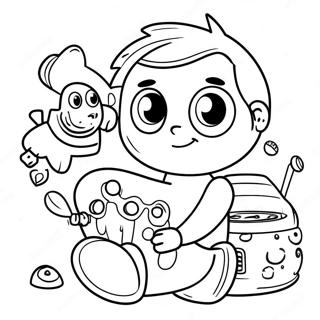 Funny Big Brother Playing With Toys Coloring Page 39868-33072