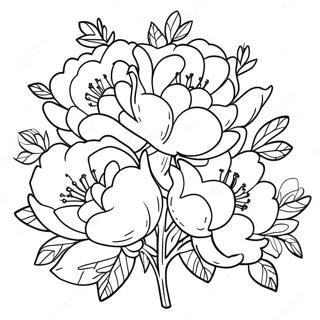 Beautiful Peony Bouquet Coloring Page 39898-33101