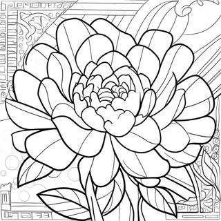 Beautiful Peony Bouquet Coloring Page 39898-33104