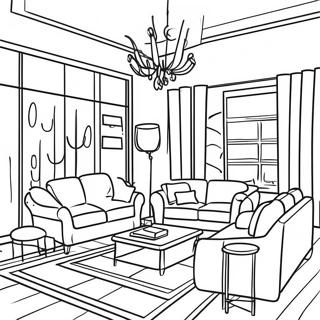 Cozy Living Room Interior Coloring Page 39968-33144