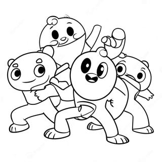 Funny Gang Beasts Battle Coloring Page 39988-33173