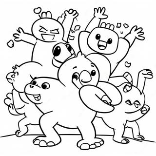 Funny Gang Beasts Battle Coloring Page 39988-33175