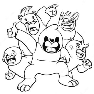 Funny Gang Beasts Battle Coloring Page 39988-33176