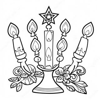 Decorative Hanukkah Menorah Coloring Page 39998-33181