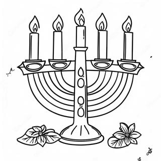 Decorative Hanukkah Menorah Coloring Page 39998-33182