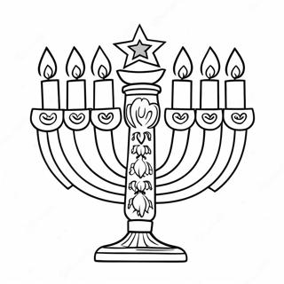 Decorative Hanukkah Menorah Coloring Page 39998-33183