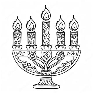 Decorative Hanukkah Menorah Coloring Page 39998-33184