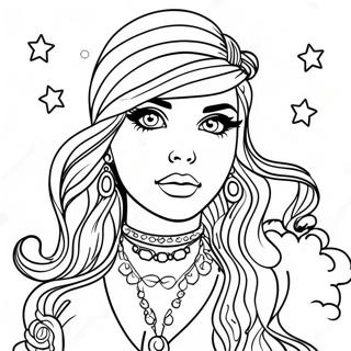 Violet Rainbow High Fashionista Coloring Page 40008-33185