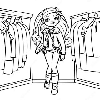 Violet Rainbow High Fashionista Coloring Page 40008-33187