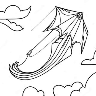 Kite Flying In The Sky Coloring Page 4001-3237