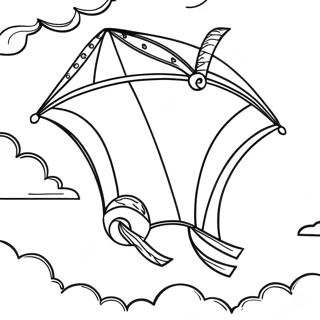 Kite Flying In The Sky Coloring Page 4001-3238