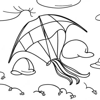 Kite Flying In The Sky Coloring Page 4001-3240