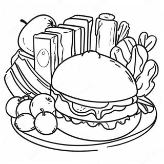 Lunch Coloring Pages