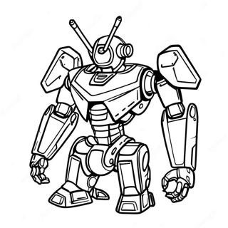 Futuristic Mecha Robot Coloring Page 40068-33235