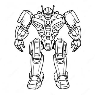 Futuristic Mecha Robot Coloring Page 40068-33236