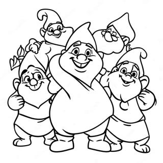 Seven Dwarfs Coloring Page 40087-33243