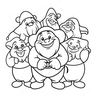 Happy Seven Dwarfs Coloring Page 40088-33245