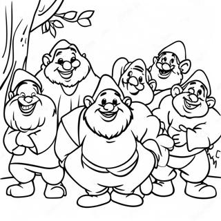 Happy Seven Dwarfs Coloring Page 40088-33246