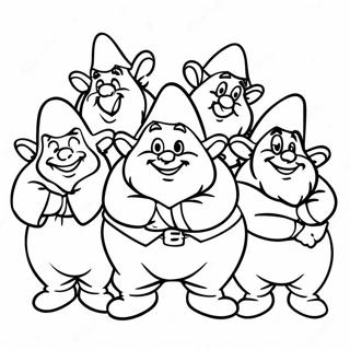 Happy Seven Dwarfs Coloring Page 40088-33247