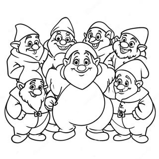 Happy Seven Dwarfs Coloring Page 40088-33248