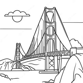 Golden Gate Bridge At Sunset Coloring Page 40098-33258