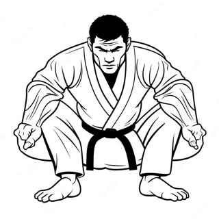 Jiu Jitsu Fighter In Action Coloring Page 40108-33265