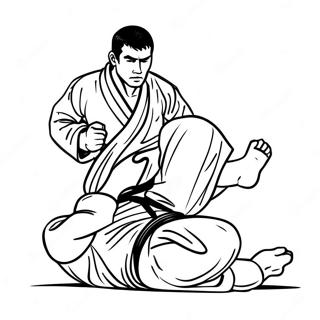 Jiu Jitsu Fighter In Action Coloring Page 40108-33266