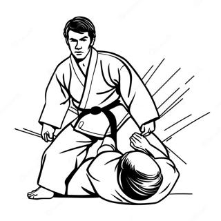 Jiu Jitsu Fighter In Action Coloring Page 40108-33267