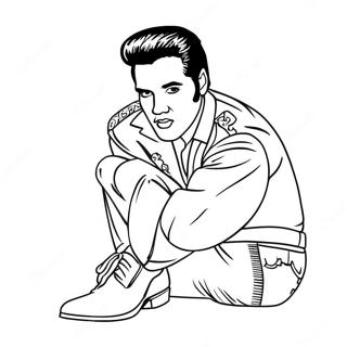 Elvis In Blue Suede Shoes Coloring Page 4011-3245