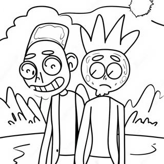 Stoner Rick And Morty Trippy Coloring Page 40137-33286