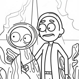 Stoner Rick And Morty Trippy Coloring Page 40137-33287