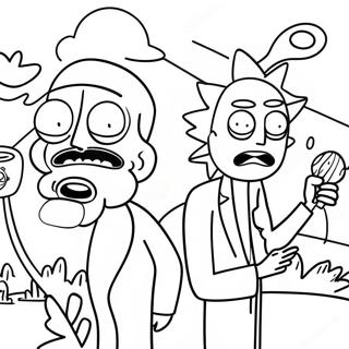 Stoner Rick And Morty Trippy Coloring Page 40137-33288