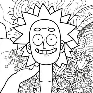 Rick Sanchez With Psychedelic Patterns Coloring Page 40138-33297