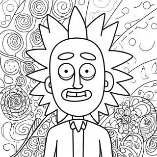 Rick Sanchez With Psychedelic Patterns Coloring Page 40138-33299