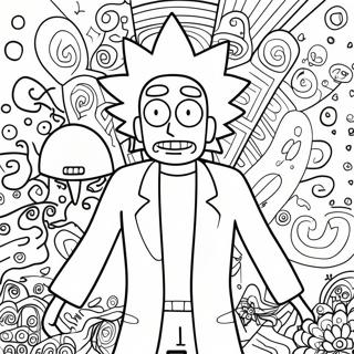 Rick Sanchez With Psychedelic Patterns Coloring Page 40138-33300