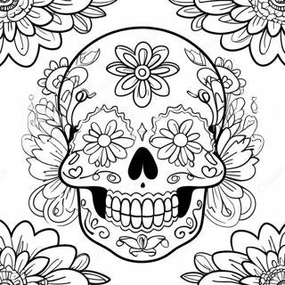 Day Of The Dead Sugar Skull Coloring Page 401-320