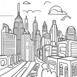 Futuristic City Skyline Coloring Page 40218-33350