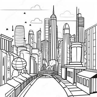 Futuristic City Skyline Coloring Page 40218-33351