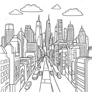 Futuristic City Skyline Coloring Page 40218-33352