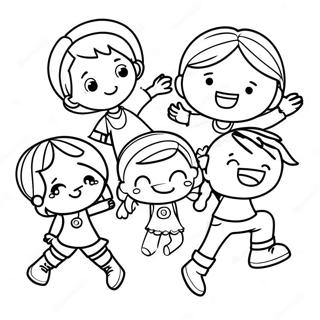 Multicultural Kids Playing Together Coloring Page 40267-33391