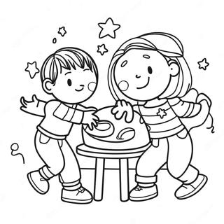 Multicultural Kids Playing Together Coloring Page 40267-33392